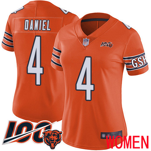 Chicago Bears Limited Orange Women Chase Daniel Alternate Jersey NFL Football #4 100th Season->youth nfl jersey->Youth Jersey